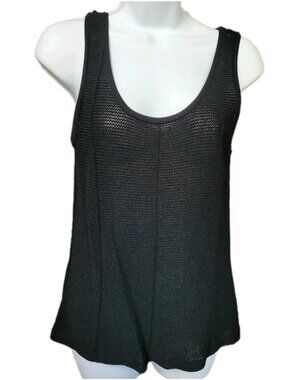 Caelian Womens Mesh Tank Top Black Open Knit Size S Whimsygoth Grunge Indie